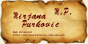 Mirjana Purković vizit kartica